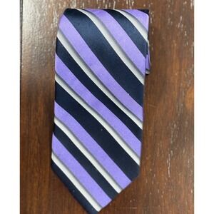 Apt 9 Mens Necktie Purple Navy Gray Striped Business Career Tie Vintage Note!
